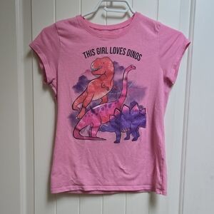 The Children Place Pink Dinosaur Graphic Tee for Girls Large
